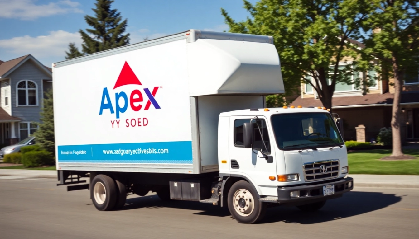 Apex YYC Long-Distance Moving team loading boxes into a spacious moving truck in Calgary suburbs, highlighting reliability and expert service for long-distance relocations.