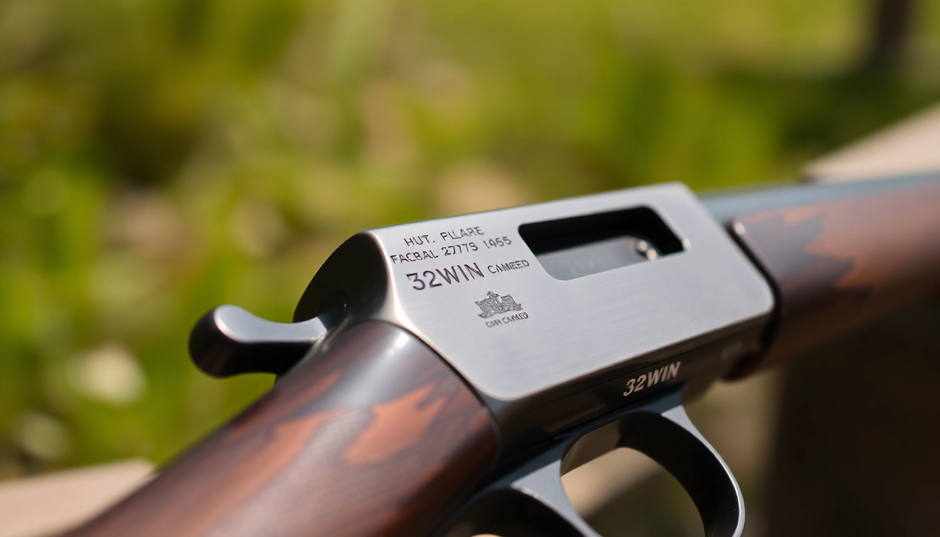 Detailed shot of a 32WIN rifle showcasing its authentic vintage design, perfect for collectors and enthusiasts.