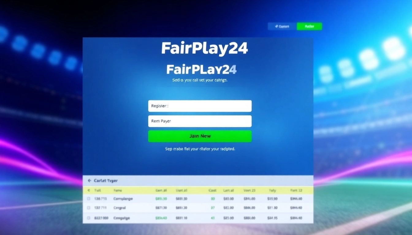 Easy FairPlay24 register process on a sleek betting platform with vibrant colors and engaging
