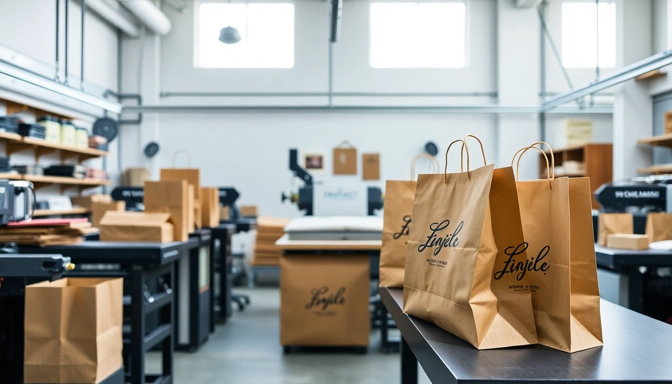 High-quality torba papierowa being filled with baked goods in a modern bakery setting,