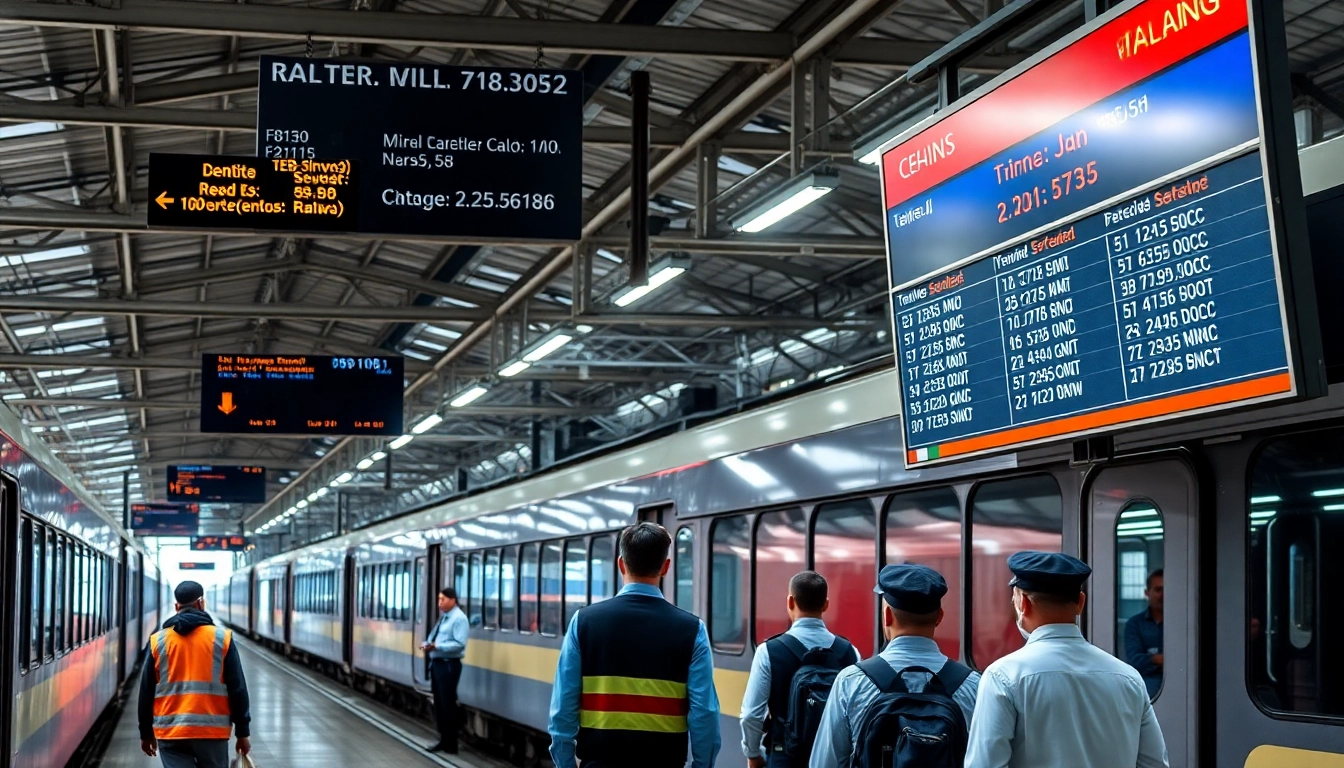 Railway Jobs recruitment announcement featuring trains and railway workers offering career