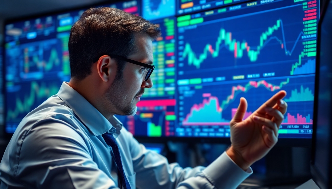 Trading view platform showcasing real-time market charts with technical analysis tools for